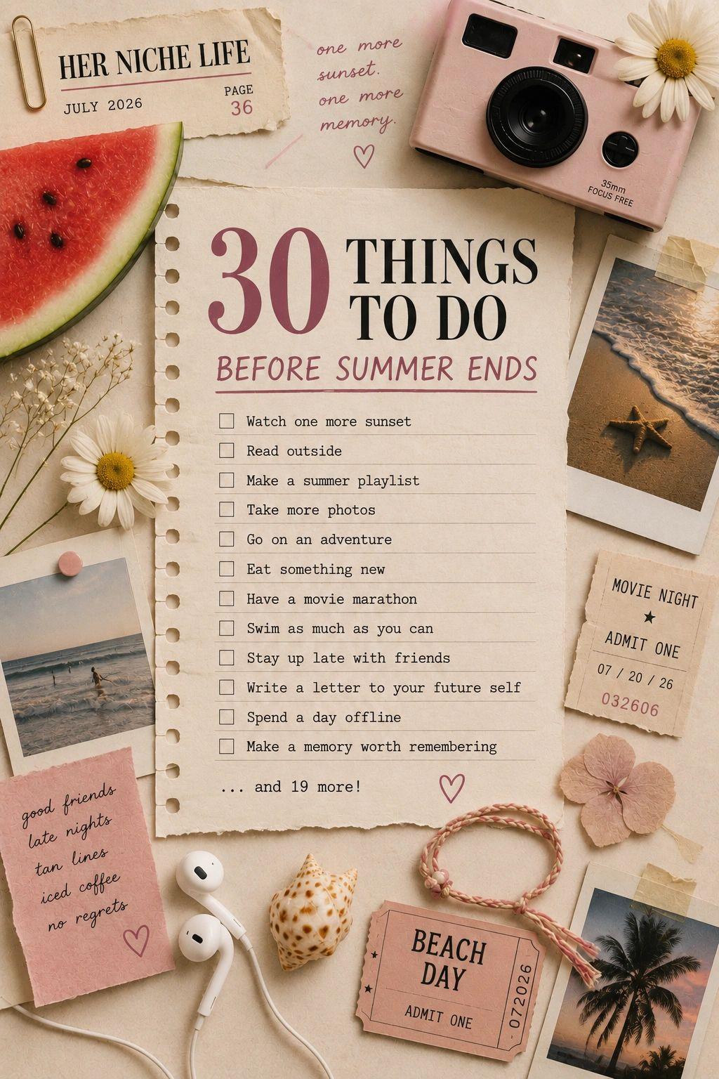 30 Things to Do Before Summer Ends ♡