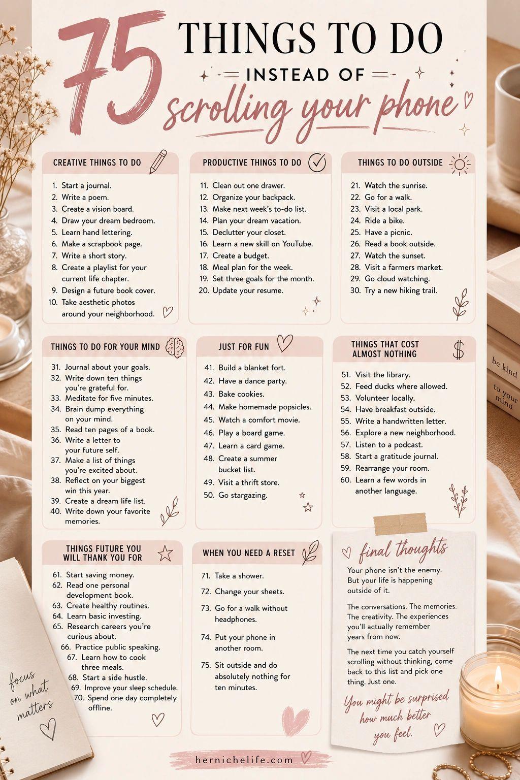 75 Things to Do Instead of Scrolling